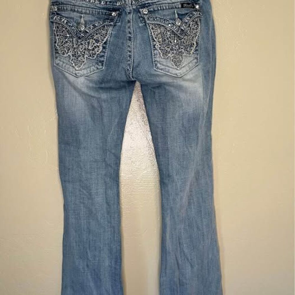 Miss Me Bootcut Jeans Rhinestone Embellised Embroidered Bling Sz 29x33 JE8005B2L